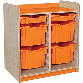 KubbyClass Library Double Column Combination Tray Storage Unit - School Furniture