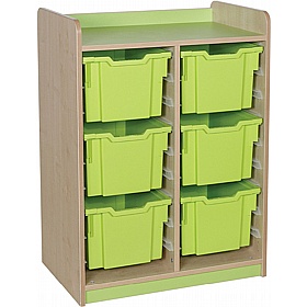 KubbyClass Library Double Column Combination Tray Storage Unit - School Furniture