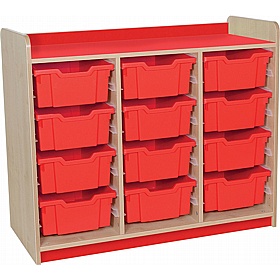 KubbyClass Library Triple Column Combination Tray Storage Unit - School Furniture