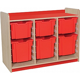 KubbyClass Library Triple Column Combination Tray Storage Unit - School Furniture
