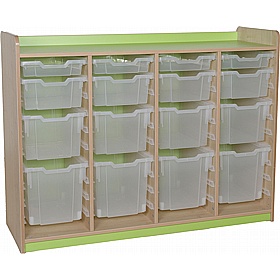 KubbyClass Library Quad Column Combination Tray Storage Unit - School Furniture
