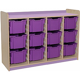 KubbyClass Library Quad Column Combination Tray Storage Unit - School Furniture