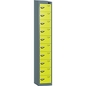 Pure Antibacterial Sloping Top 10 Compartment Personal Effects Lockers with Cam Lock - Office Storage
