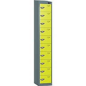 Pure Antibacterial Sloping Top 10 Compartment Personal Effects Lockers with Hasp and Staple Lock - Office Storage