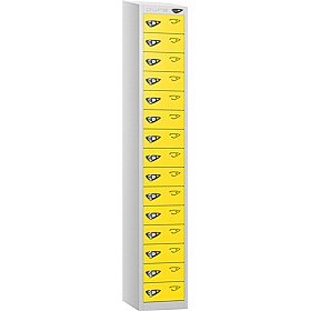 Pure Antibacterial Sloping Top 15 Compartment Personal Effects Lockers with Hasp and Staple Lock - Office Storage