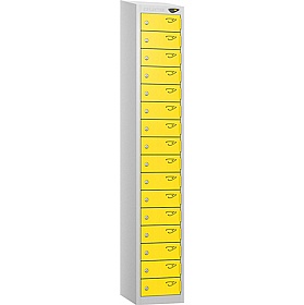 Pure Antibacterial Sloping Top 16 Compartment Personal Effects Lockers with Cam Lock - Office Storage