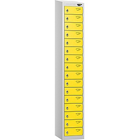 Pure Antibacterial Sloping Top 16 Compartment Personal Effects Lockers with Hasp and Staple Lock - Office Storage