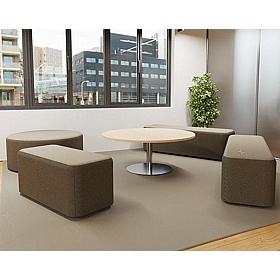 Harlestone Large Rectangular Fabric Office Stools - Breakout & Canteen