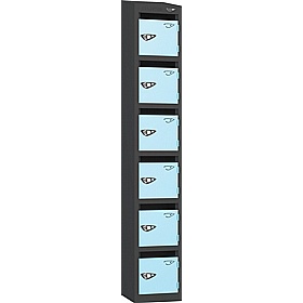 Pure Antibacterial Sloping Top Post Lockers with Hasp and Staple Lock - Office Storage