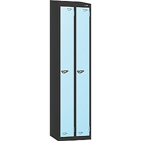 Pure Antibacterial Sloping Top Twin Door Lockers with Hasp and Staple Lock - Office Storage