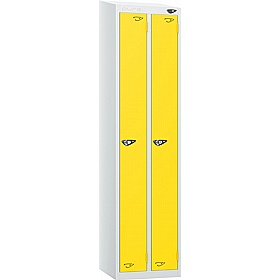 Pure Antibacterial Sloping Top Twin Door Lockers with Hasp and Staple Lock - Office Storage