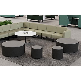 Harlestone Duo Round Fabric Office Stools - Breakout & Canteen
