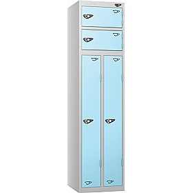 Pure Antibacterial Two Person Lockers with Hasp and Staple Lock - Office Storage
