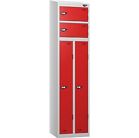 Pure Antibacterial Sloping Top Two Person Lockers with Cam Lock - Office Storage