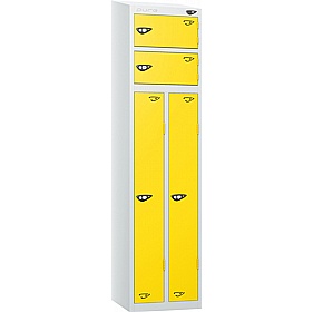 Pure Antibacterial Sloping Top Two Person Lockers with Cam Lock - Office Storage