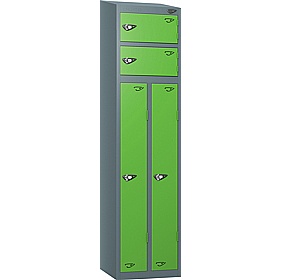 Pure Antibacterial Sloping Top Two Person Lockers with Hasp and Staple Lock - Office Storage