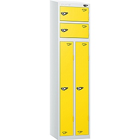 Pure Antibacterial Sloping Top Two Person Lockers with Hasp and Staple Lock - Office Storage