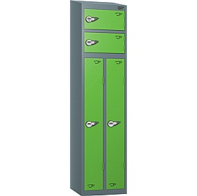 Pure Antibacterial Sloping Top Two Person Lockers with Manual Combination Lock - Office Storage
