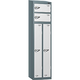 Pure Antibacterial Sloping Top Two Person Lockers with Manual Combination Lock - Office Storage