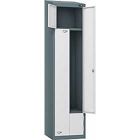 Pure Antibacterial Sloping Top Z2 Twin Door Lockers with Cam Lock - Office Storage