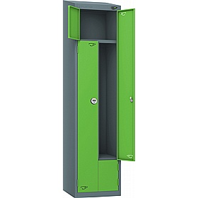 Pure Antibacterial Sloping Top Z2 Twin Door Lockers with Manual Combination Lock - Office Storage