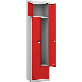 Pure Antibacterial Sloping Top Z2 Twin Door Lockers with Manual Combination Lock - Office Storage