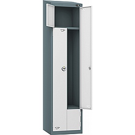 Pure Antibacterial Sloping Top Z2 Twin Door Lockers with Manual Combination Lock - Office Storage