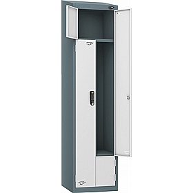 Pure Antibacterial Sloping Top Z2 Twin Door Lockers with Digital Combination Lock - Office Storage