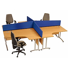 Division Fiesta Desk Mounted Angled Partition Screens - Office Accessories