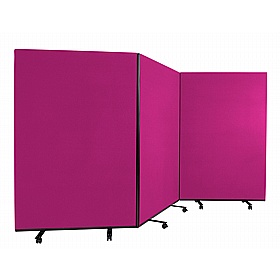 Division Woolmix Triple Mobile Partition Screens - Display Equipment