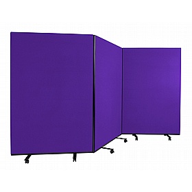 Division Woolmix Triple Mobile Partition Screens - Display Equipment