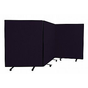 Division Woolmix Triple Mobile Partition Screens - Display Equipment
