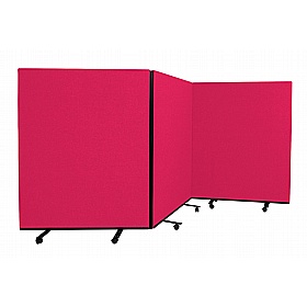 Division Woolmix Triple Mobile Partition Screens - Display Equipment