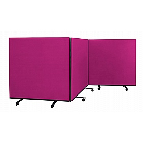 Division Woolmix Triple Mobile Partition Screens - Display Equipment