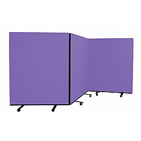 Division Woolmix Triple Mobile Partition Screens - Display Equipment