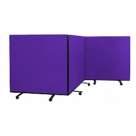 Division Woolmix Triple Mobile Partition Screens - Display Equipment