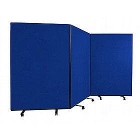 Division Easy Clean Wipeable Fabric Triple Mobile Partition Screens