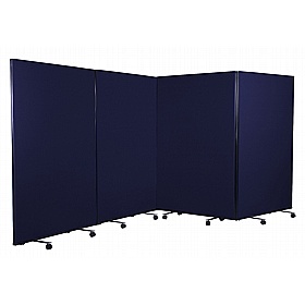 Division Easy Clean Wipeable Fabric 4 Panel Mobile Partition Screens