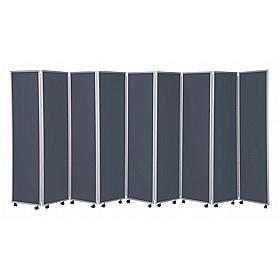 Division Plus Easy Clean Wipeable Fabric Mobile Folding Concertina Room Dividers - Office Accessories