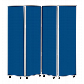 Division Plus Easy Clean Wipeable Fabric Mobile Folding Concertina Room Dividers