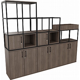Matrix Storage Double Door Cupboard with Column Frame - Office Storage