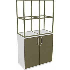 Matrix Storage Double Door Cupboard with Column Frame - Office Storage