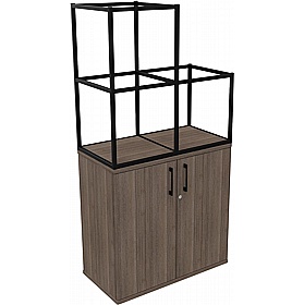 Matrix Storage Double Door Cupboard with Stepped Column Frame - Office Storage