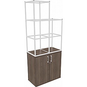 Matrix Storage Double Door Cupboard with Stepped Column Frame - Office Storage