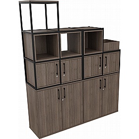 Matrix Storage Double Door Cupboard with Stepped Column Frame - Office Storage