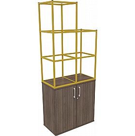 Matrix Storage Double Door Cupboard with Stepped Column Frame - Office Storage