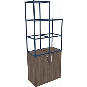 Matrix Storage Double Door Cupboard with Stepped Column Frame - Office Storage