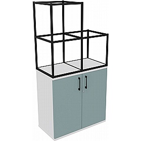 Matrix Storage Double Door Cupboard with Stepped Column Frame - Office Storage