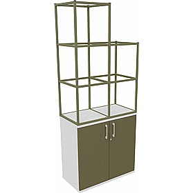 Matrix Storage Double Door Cupboard with Stepped Column Frame - Office Storage