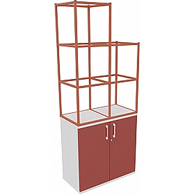 Matrix Storage Double Door Cupboard with Stepped Column Frame - Office Storage